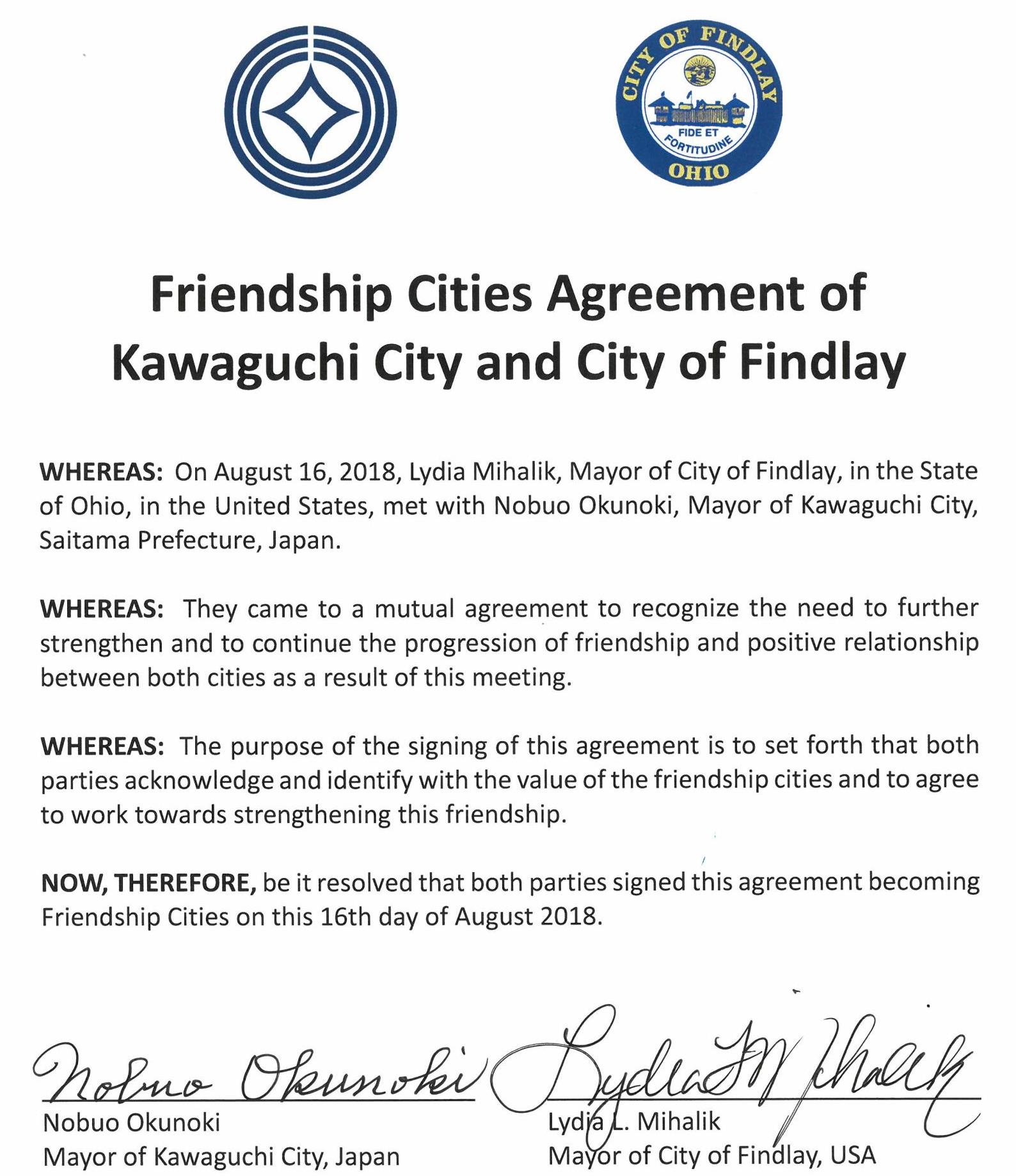 Friendship Cities Agreement