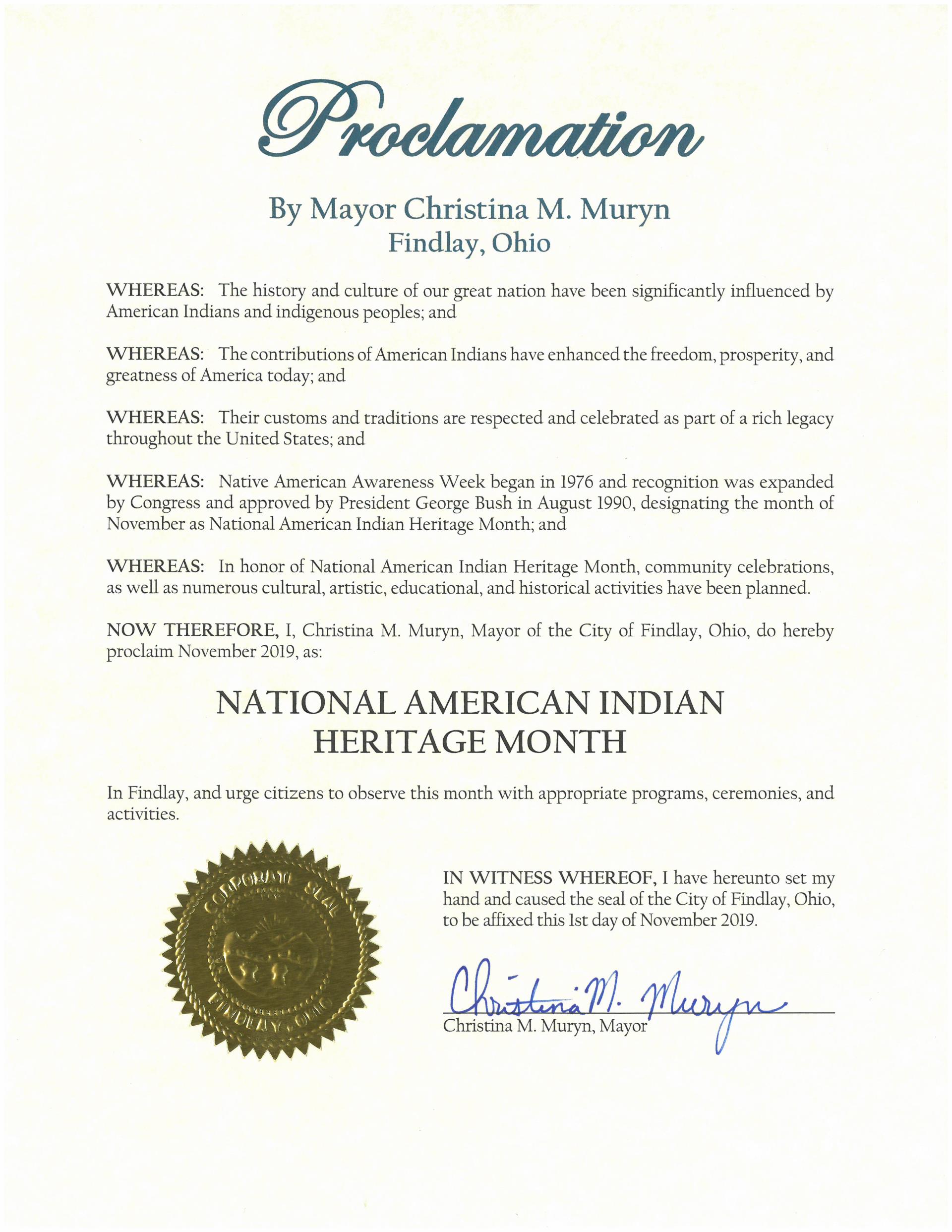 2019.11.National American Indian Heritage Month