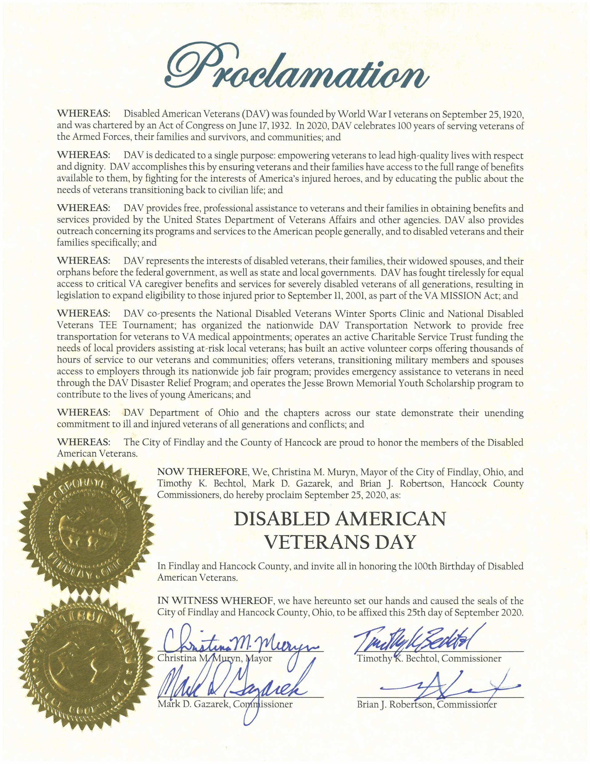 2020.09.25.Disabled American Veterans Day