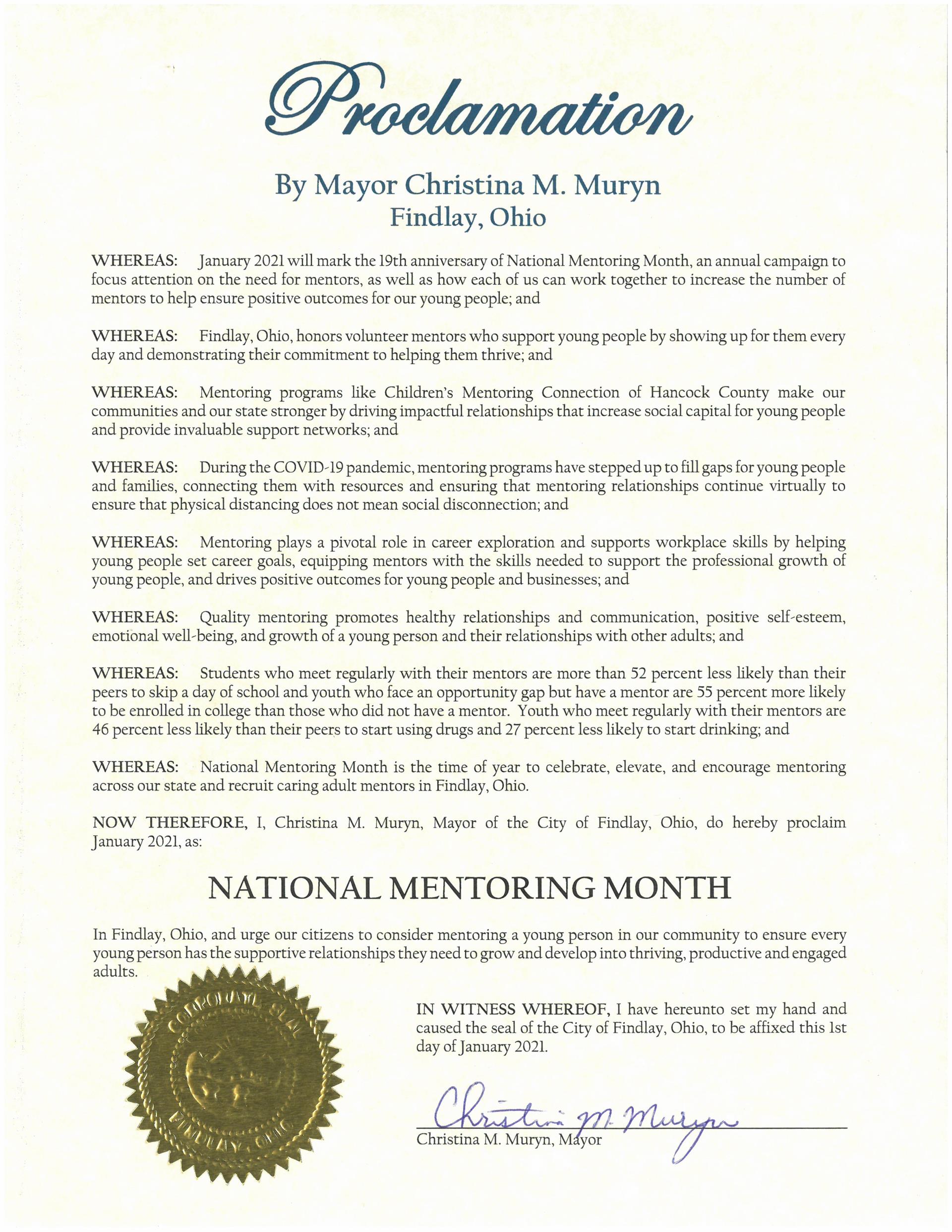 2021.01.National Mentoring Month Proclamation