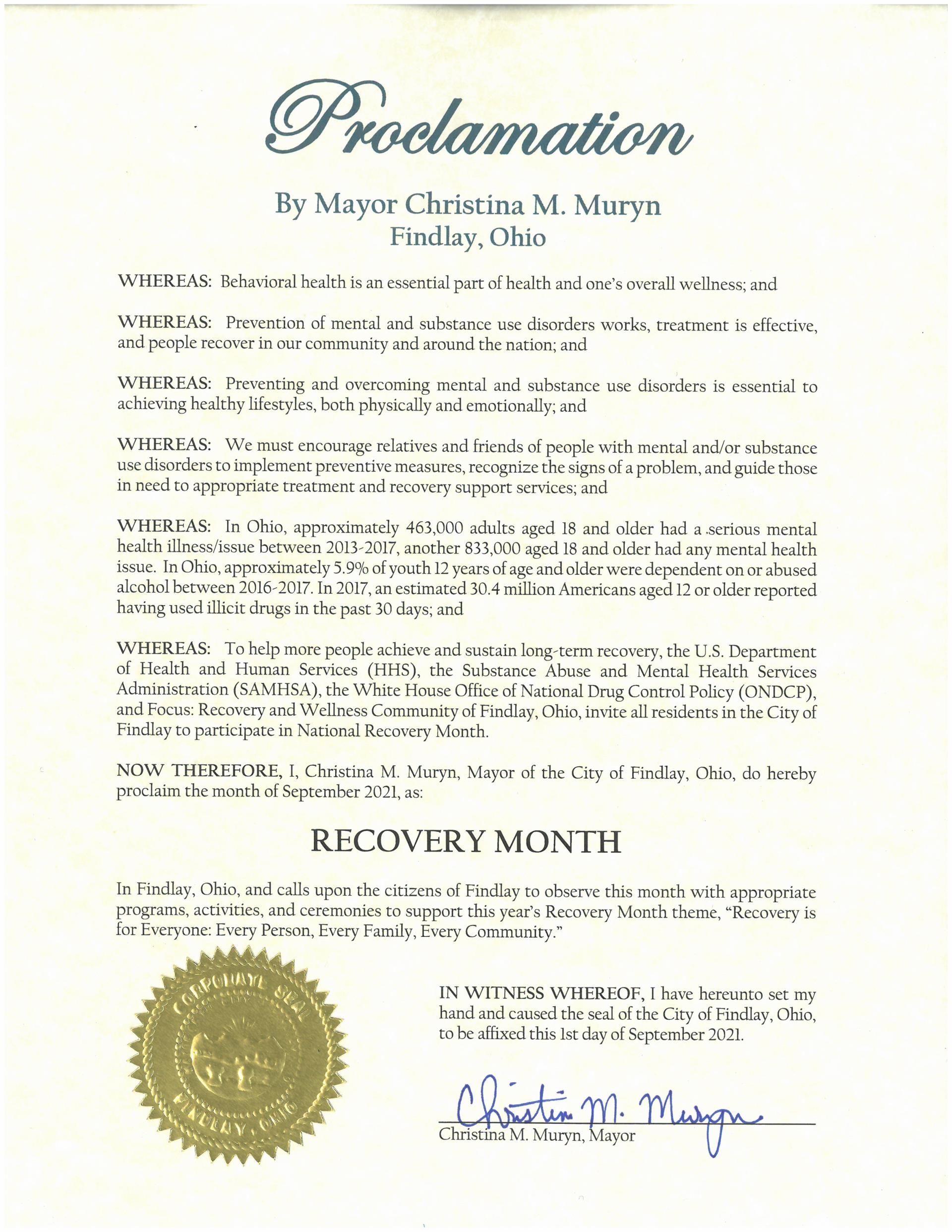 2021.09.Recovery Month Proclamation