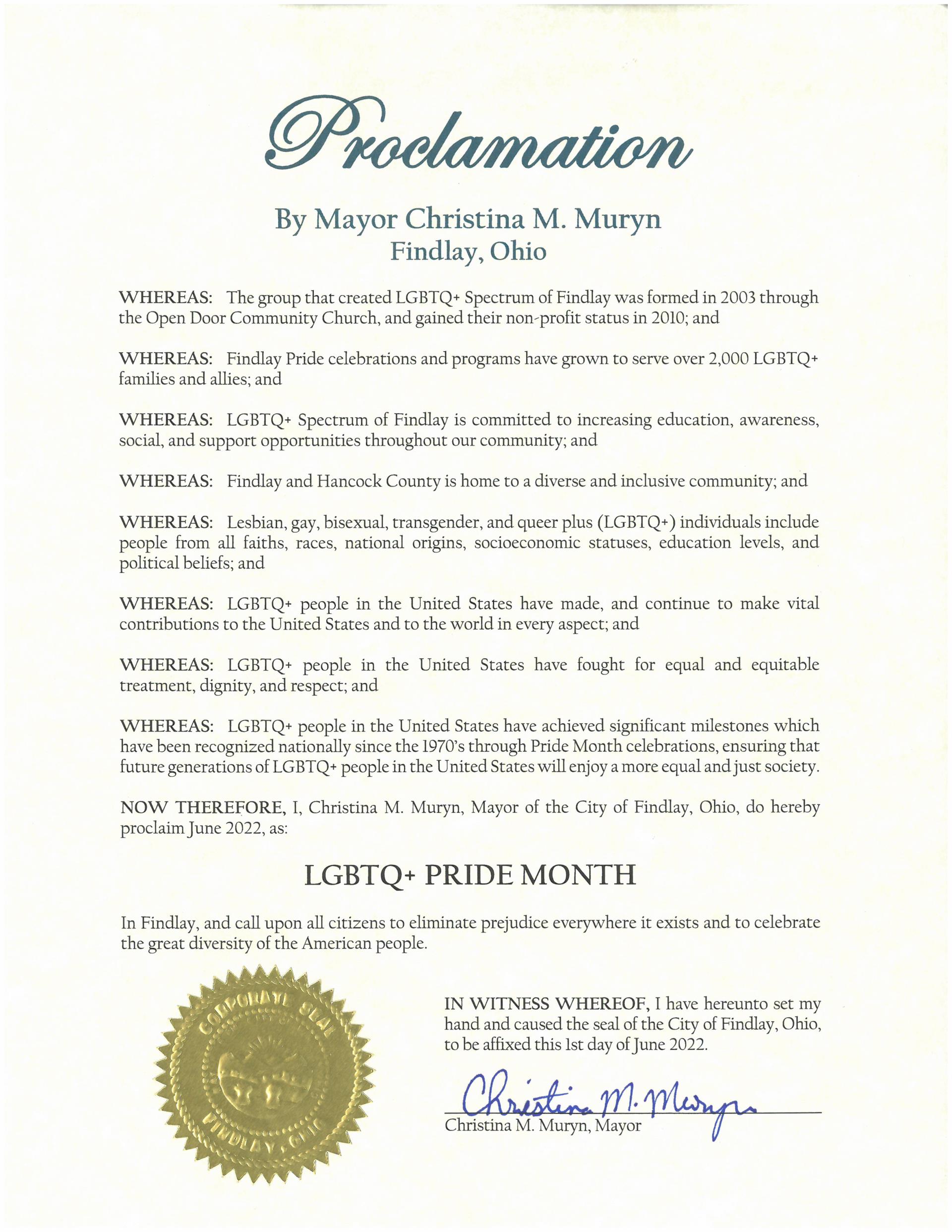 2022.06.LGBTQ+ Pride Month Proclamation