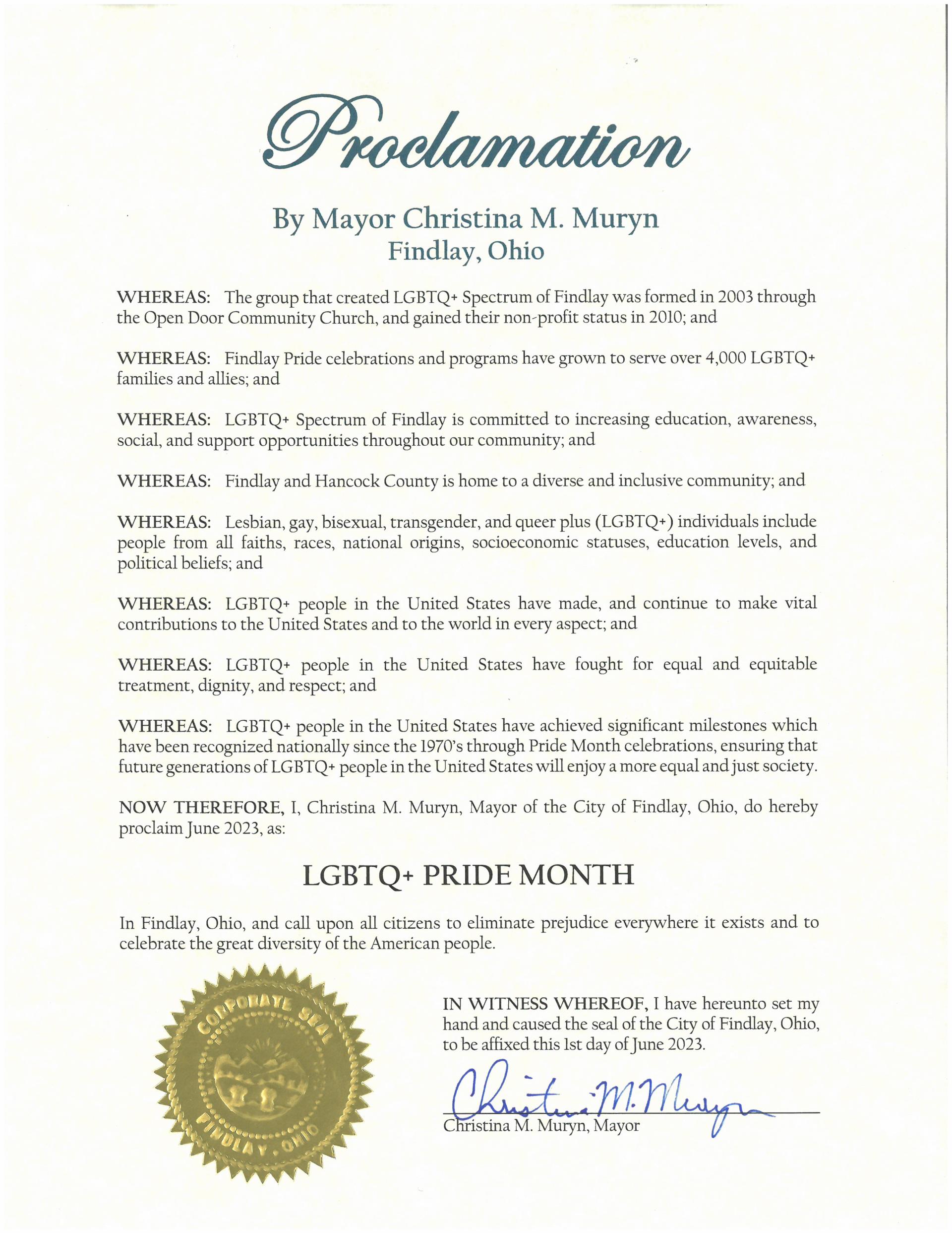 2023.06.LGBTQ+ Pride Month Proclamation