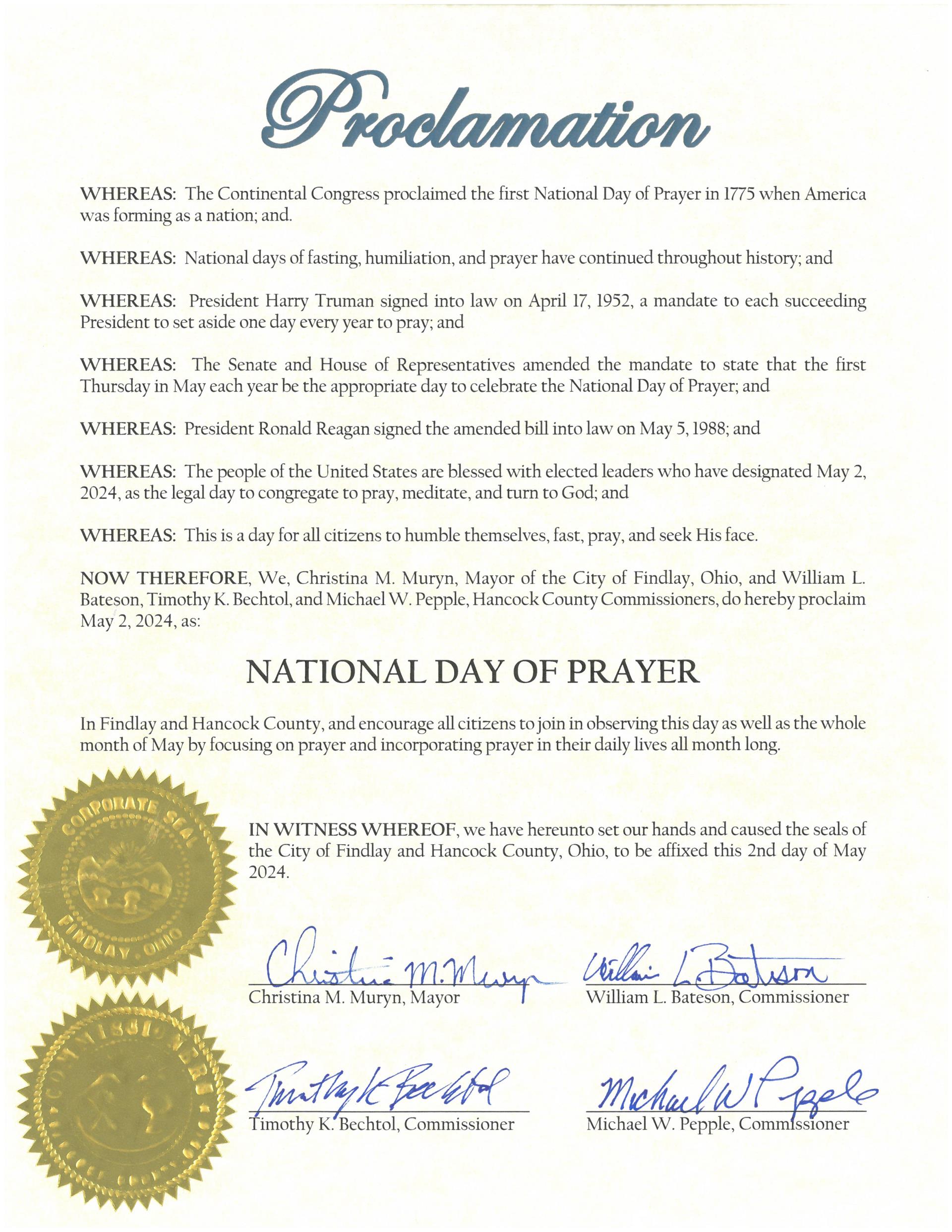 2024.05.02.National Day of Prayer Proclamation